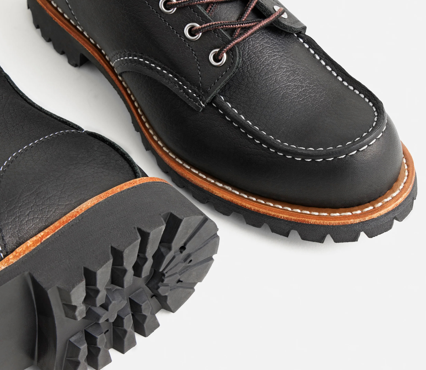 RED WING SHOES - ROUGHNECK MOC TOE BLACK OIL SLICK - Imagen 6