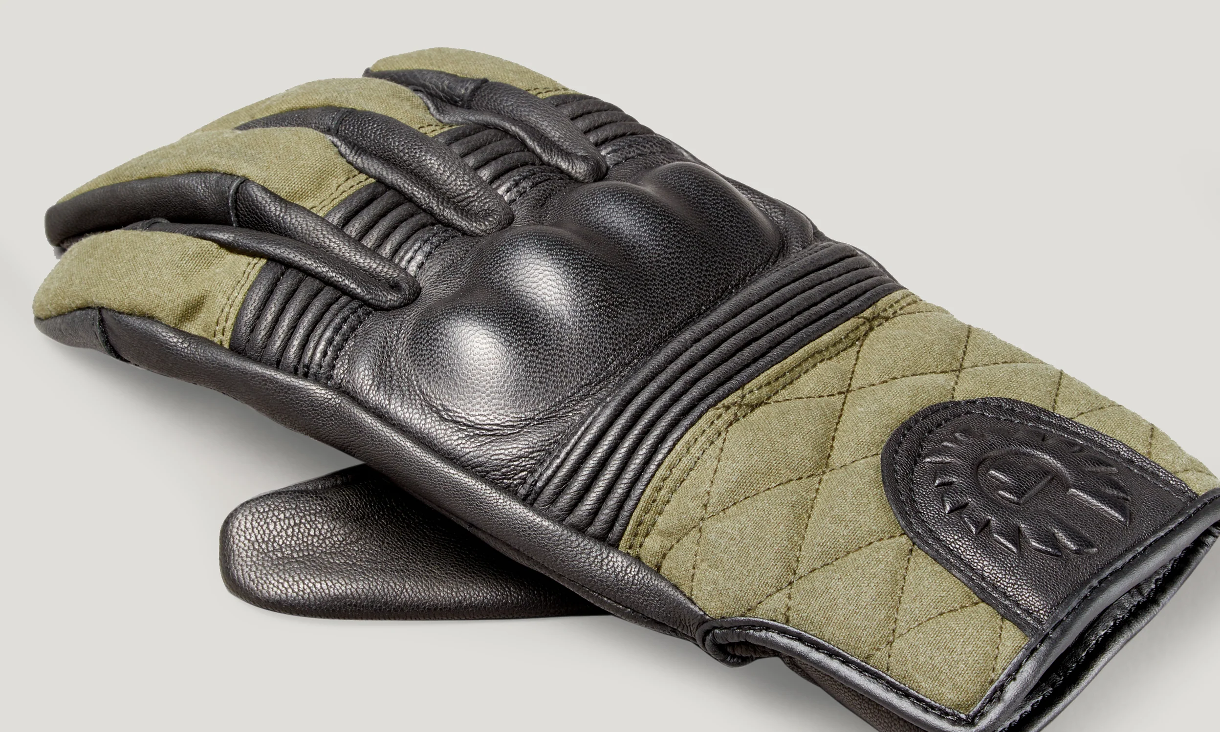 BELSTAFF - HAMPSTEAD MOTORCYCLE GLOVE BLACK/FOREST GREEN - Imagen 4