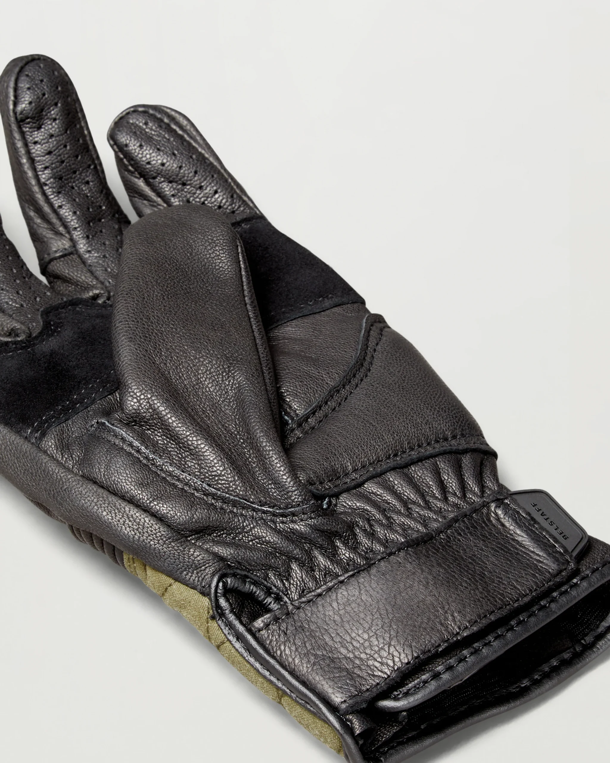BELSTAFF - HAMPSTEAD MOTORCYCLE GLOVE BLACK/FOREST GREEN - Imagen 6