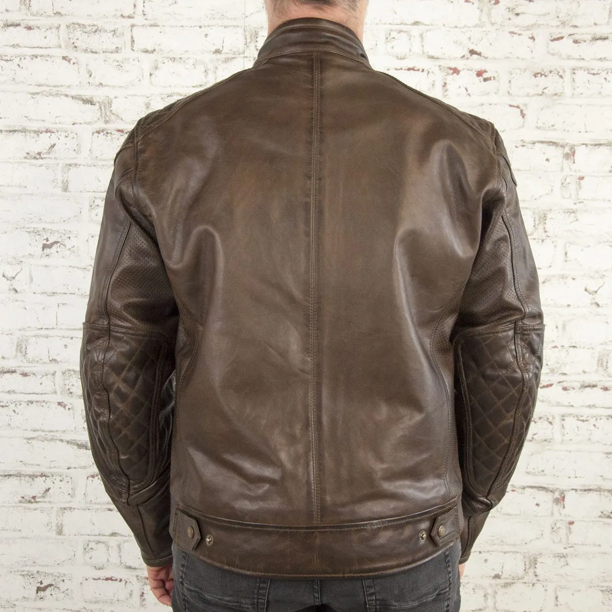 AGE OF GLORY - Rogue Leather Motorcycle Jacket Waxed Brown - Imagen 5