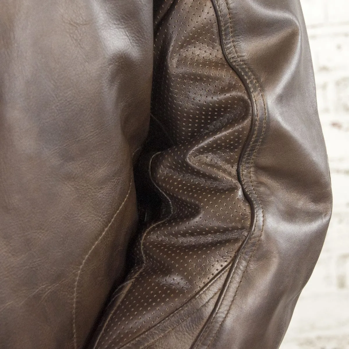 AGE OF GLORY - Rogue Leather Motorcycle Jacket Waxed Brown - Imagen 7