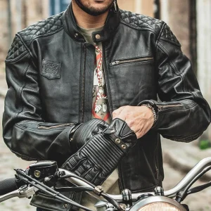 AGE OF GLORY - Rogue Leather Motorcycle Jacket Waxed Black