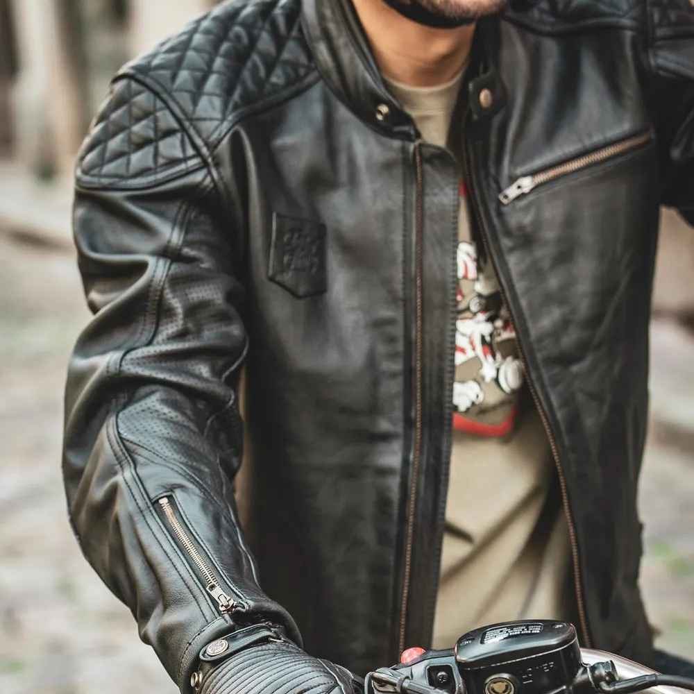 AGE OF GLORY - Rogue Leather Motorcycle Jacket Waxed Black - Imagen 3