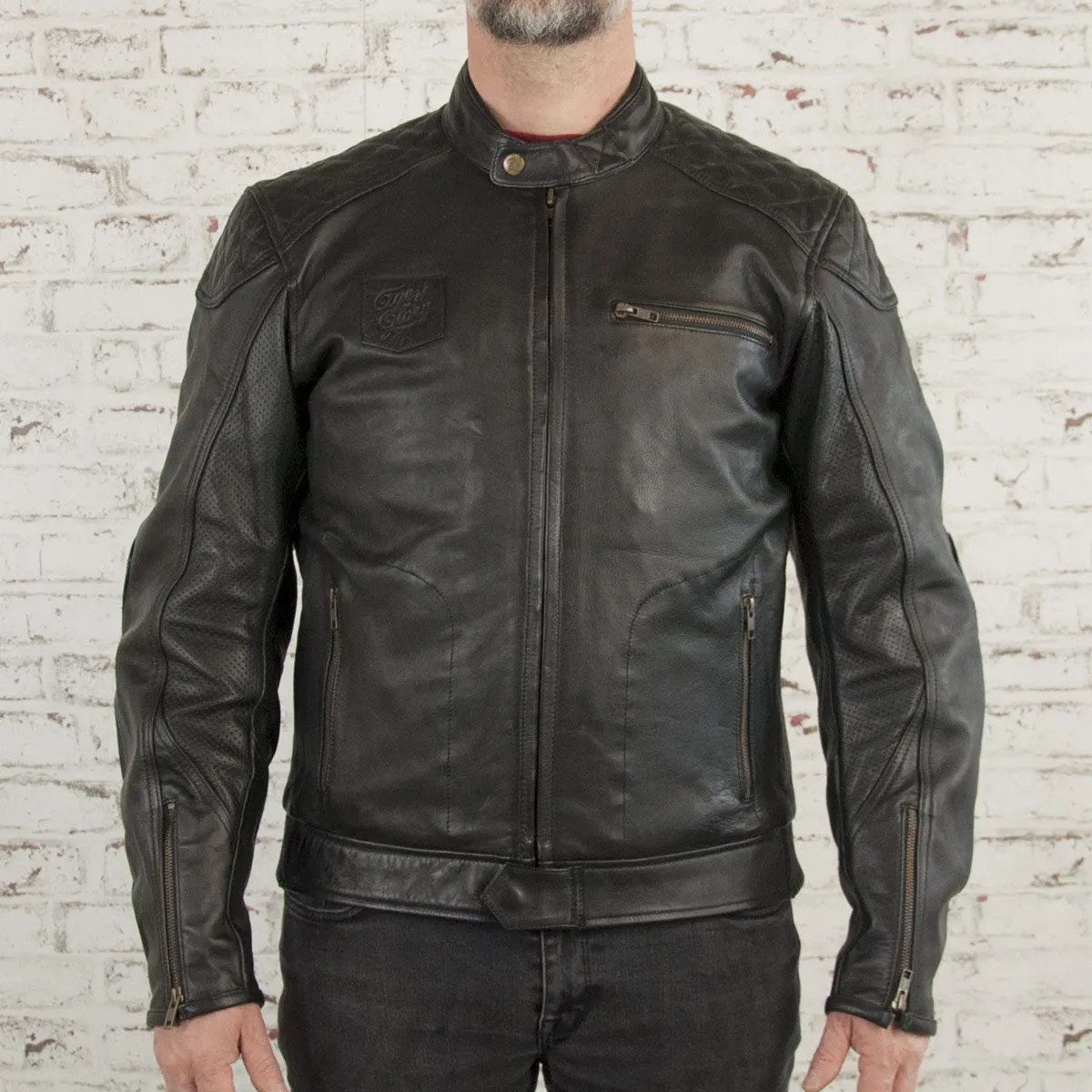 AGE OF GLORY - Rogue Leather Motorcycle Jacket Waxed Black - Imagen 4