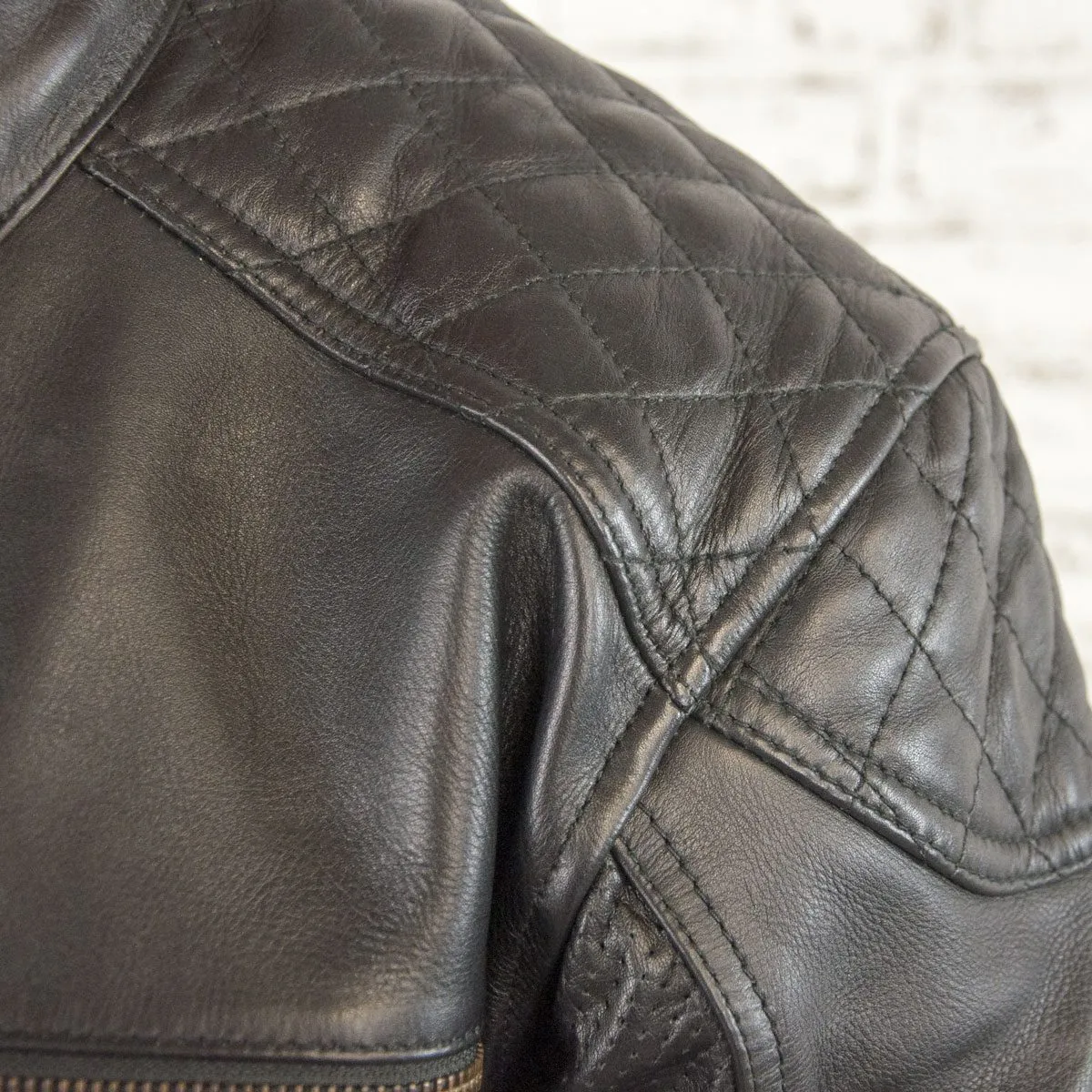 AGE OF GLORY - Rogue Leather Motorcycle Jacket Waxed Black - Imagen 8