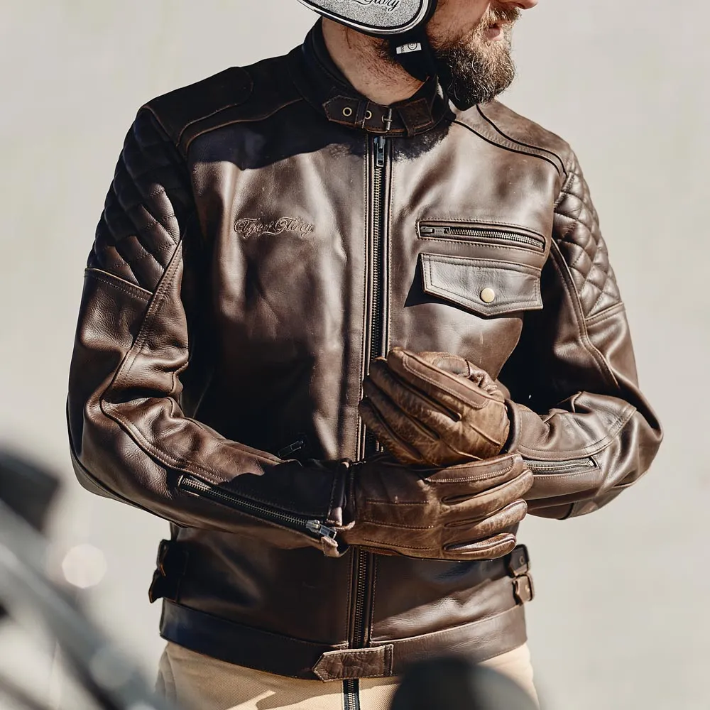 AGE OF GLORY - Kingpin Leather Jacket Brown