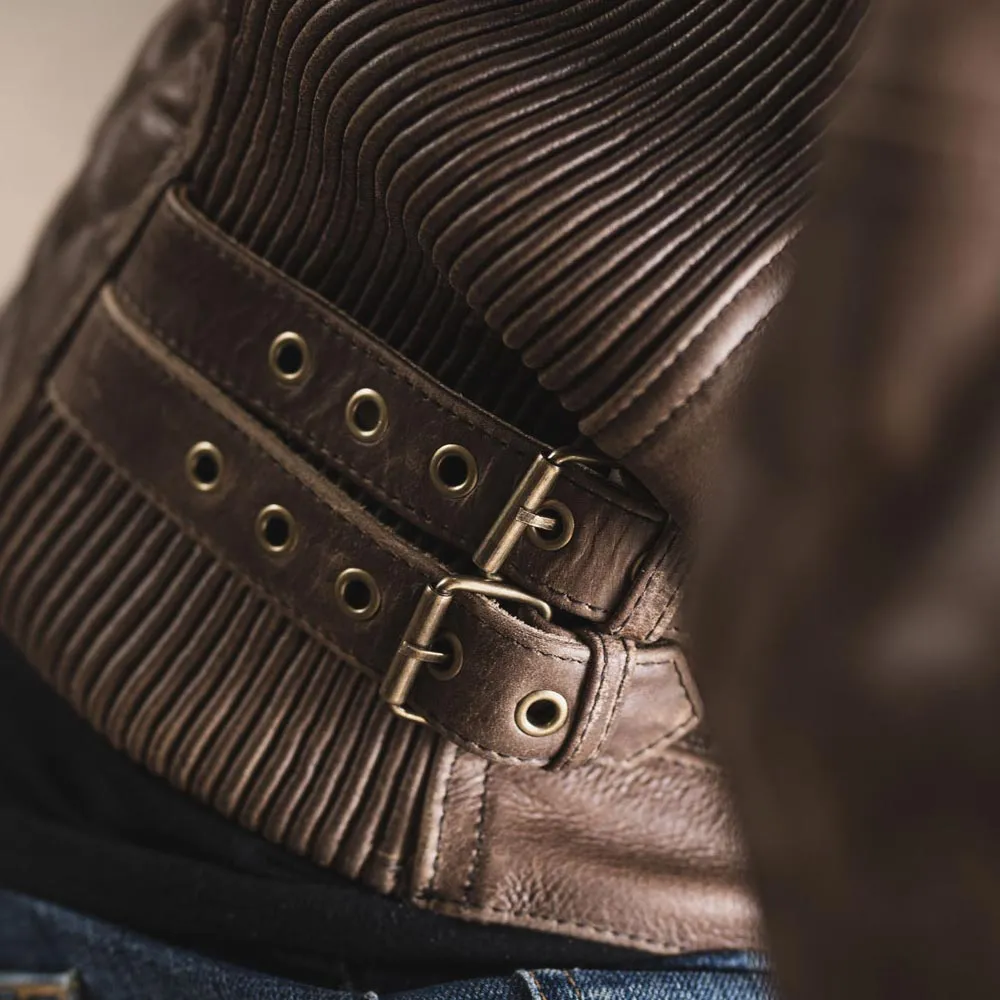 AGE OF GLORY - Kingpin Leather Jacket Brown - Imagen 5