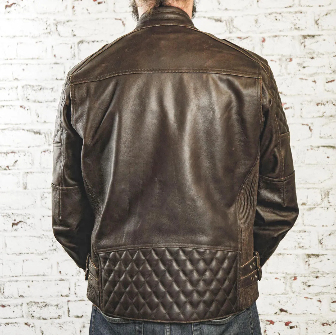 AGE OF GLORY - Kingpin Leather Jacket Brown - Imagen 7