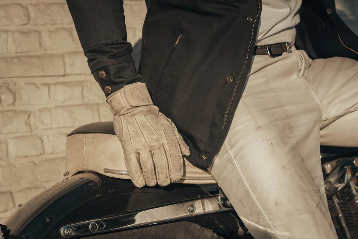 AGE OF GLORY - Rover Leather CE Gloves Aged White - Imagen 4