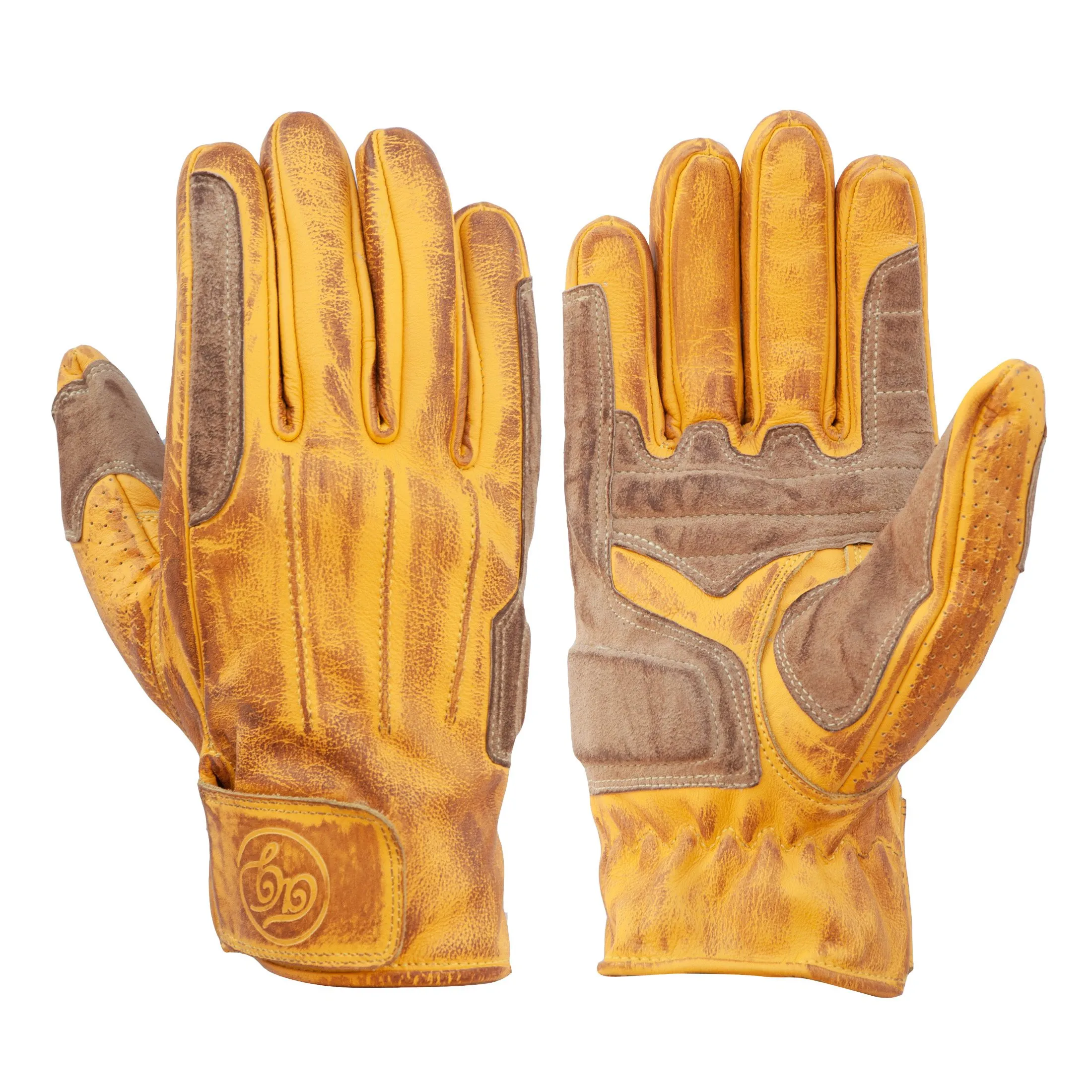 AGE OF GLORY - Rover Leather CE Gloves Aged Waxed Yellow