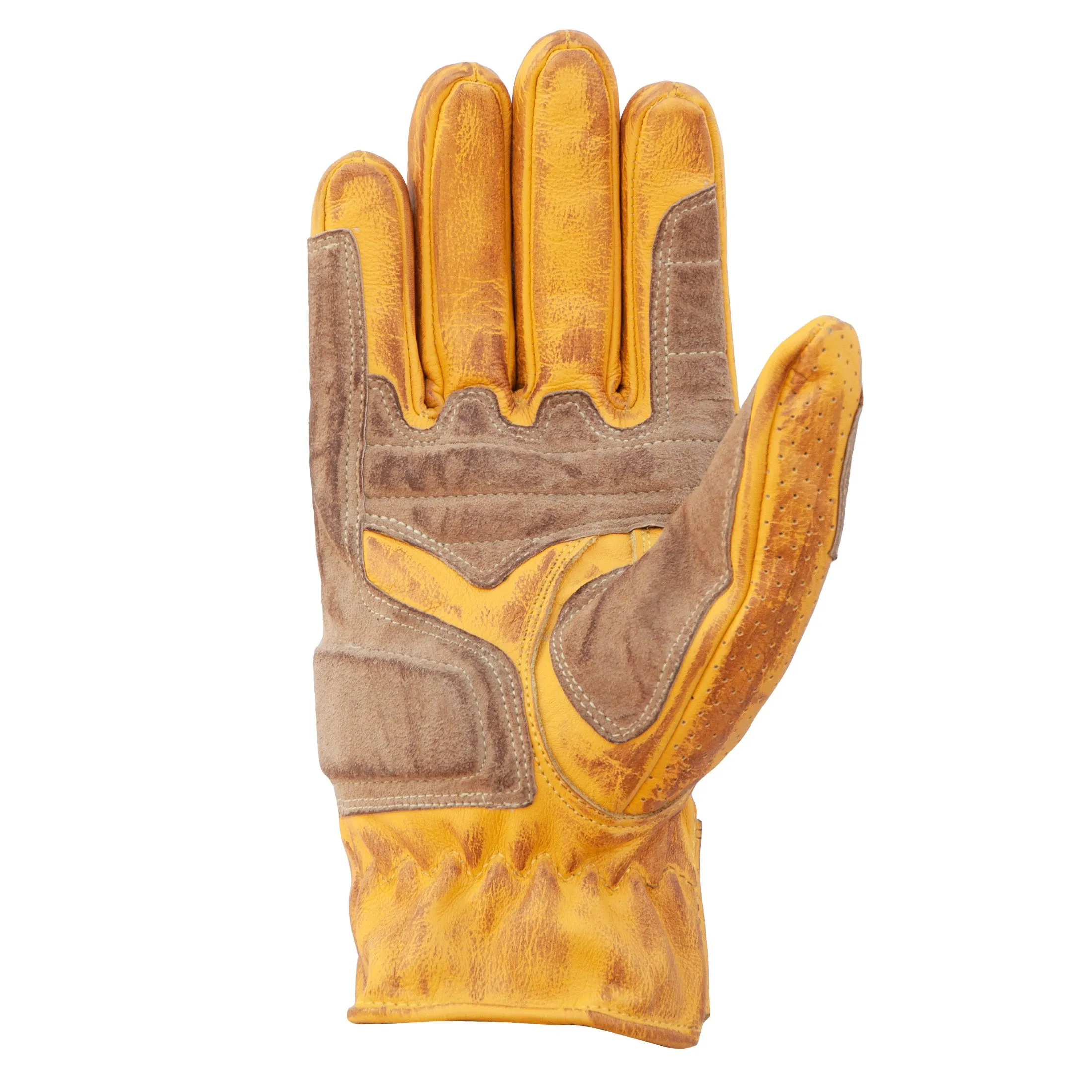 AGE OF GLORY - Rover Leather CE Gloves Aged Waxed Yellow - Imagen 4