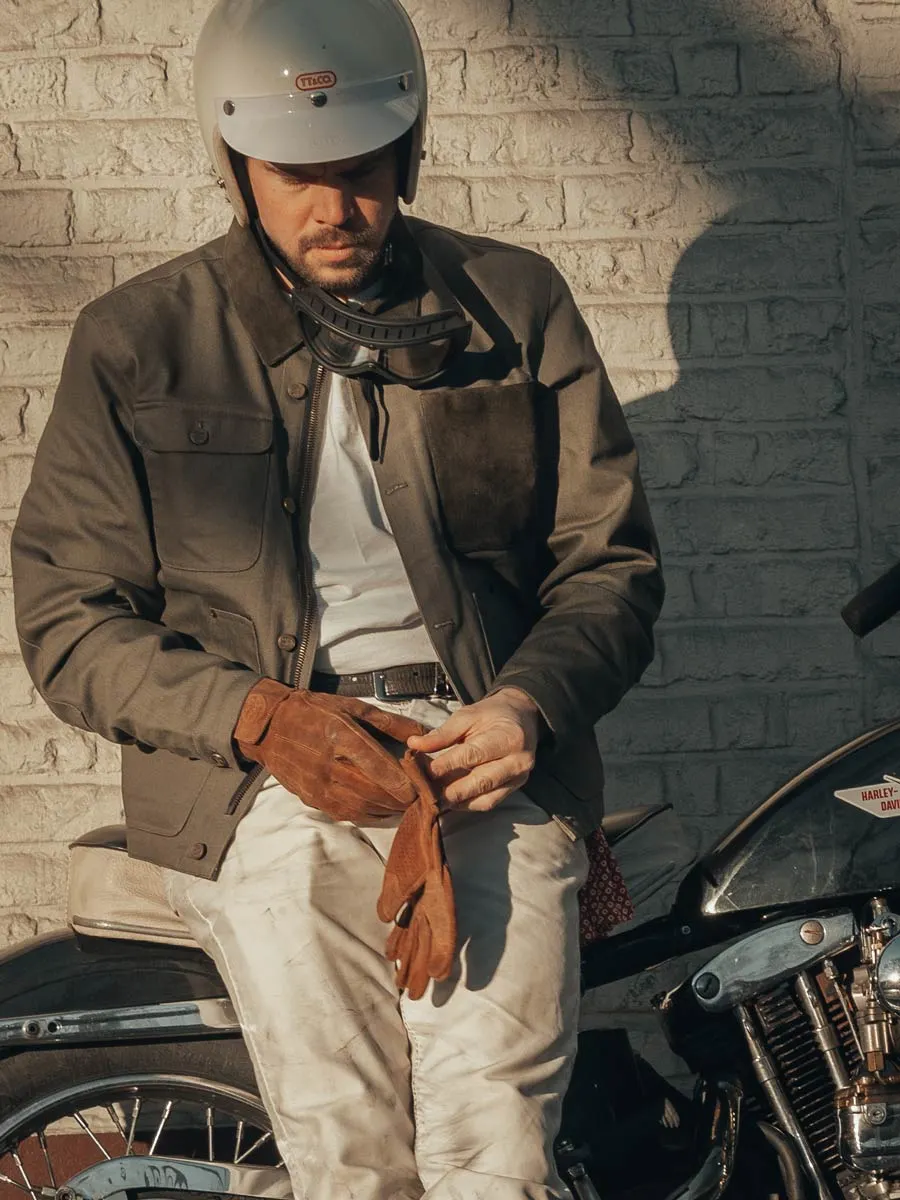 AGE OF GLORY - Rover Leather CE Gloves Caramel Sued - Imagen 3