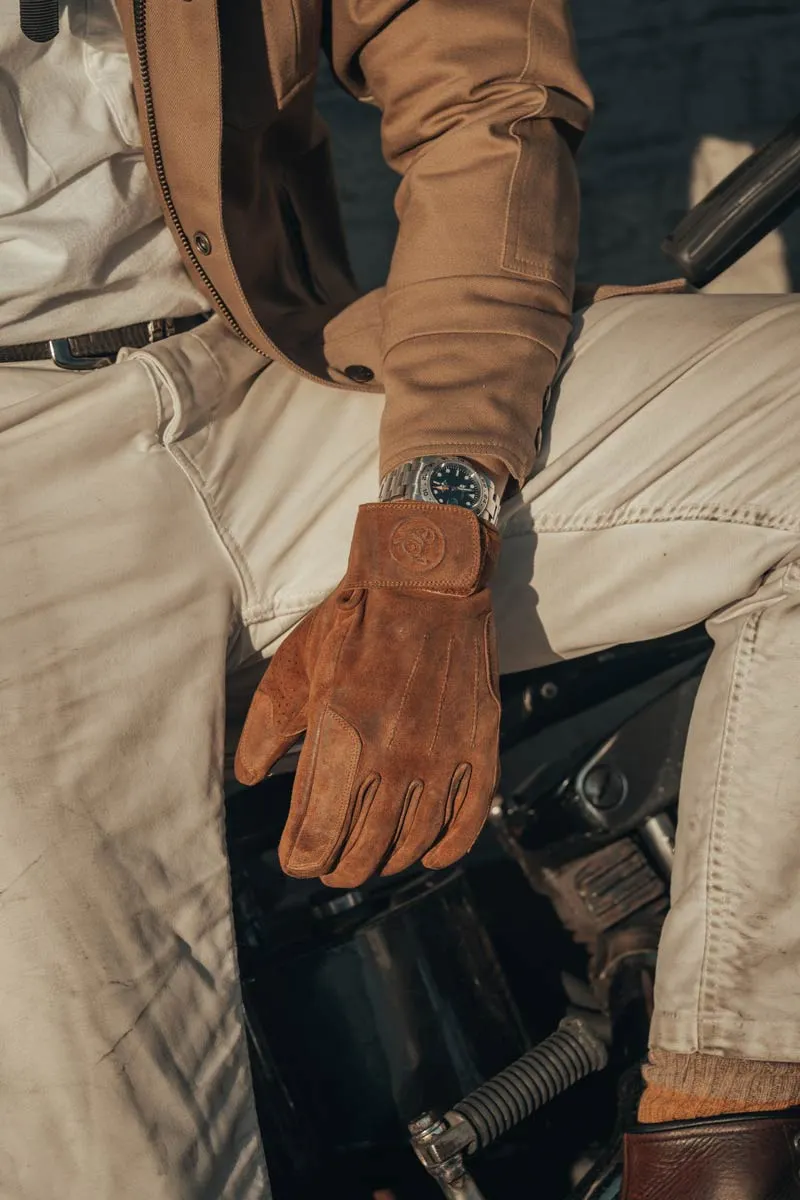 AGE OF GLORY - Rover Leather CE Gloves Caramel Sued - Imagen 4