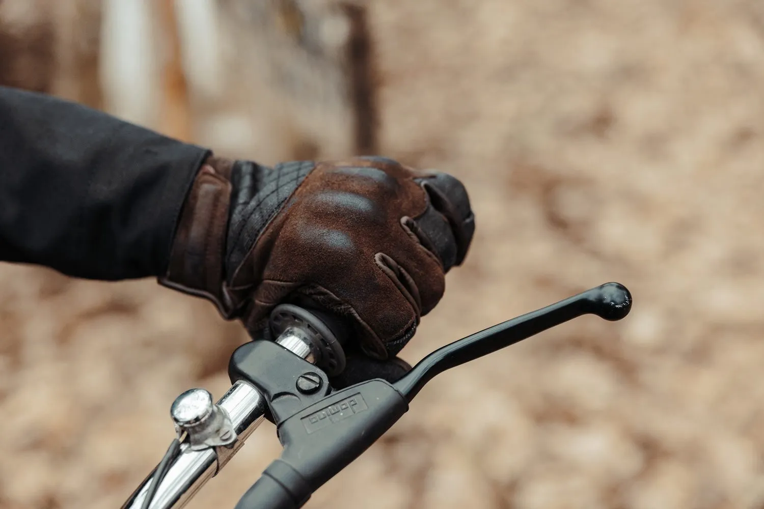 AGE OF GLORY- Gloves Brown leather and Denim - Imagen 7