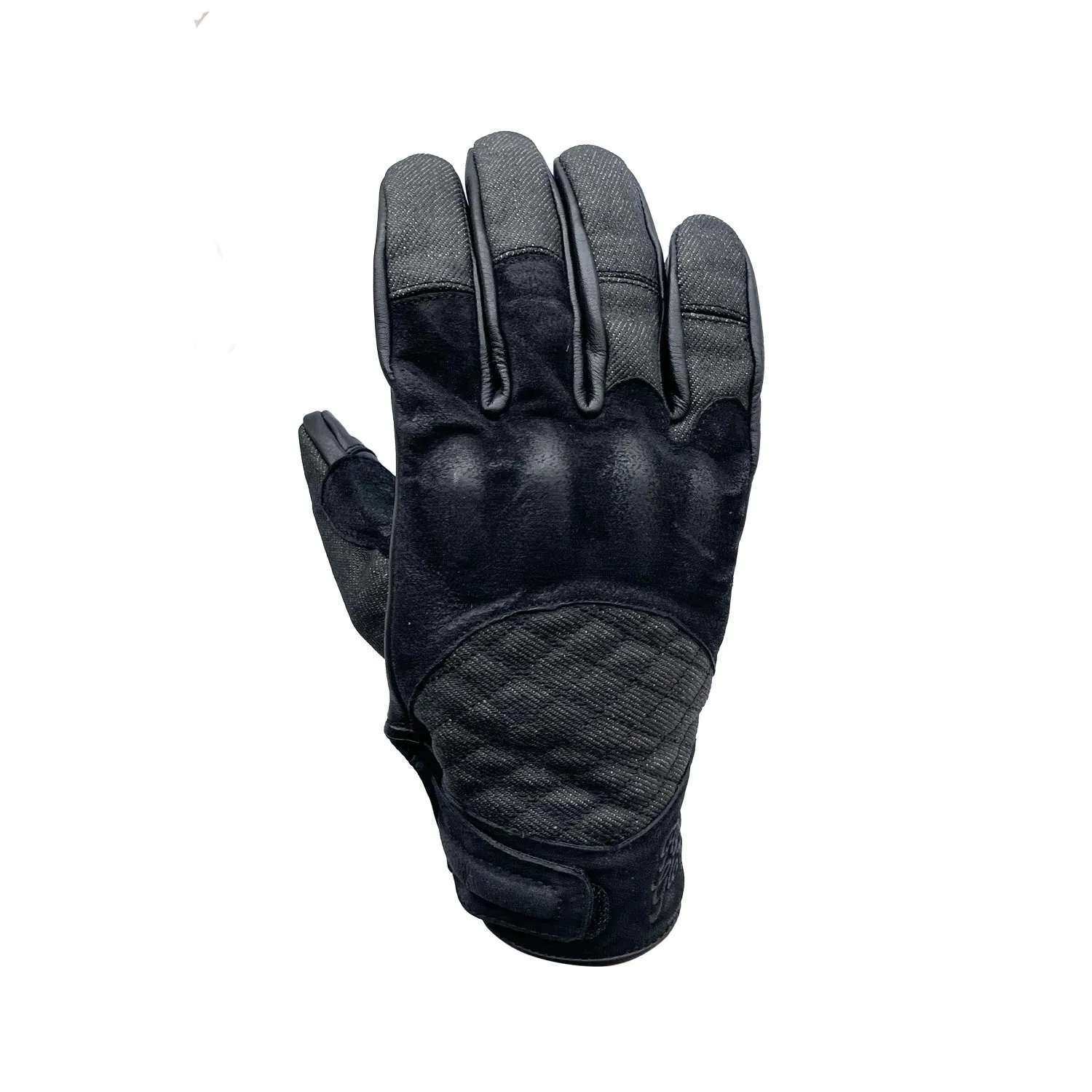 AGE OF GLORY- Gloves Black leather and Denim - Imagen 3