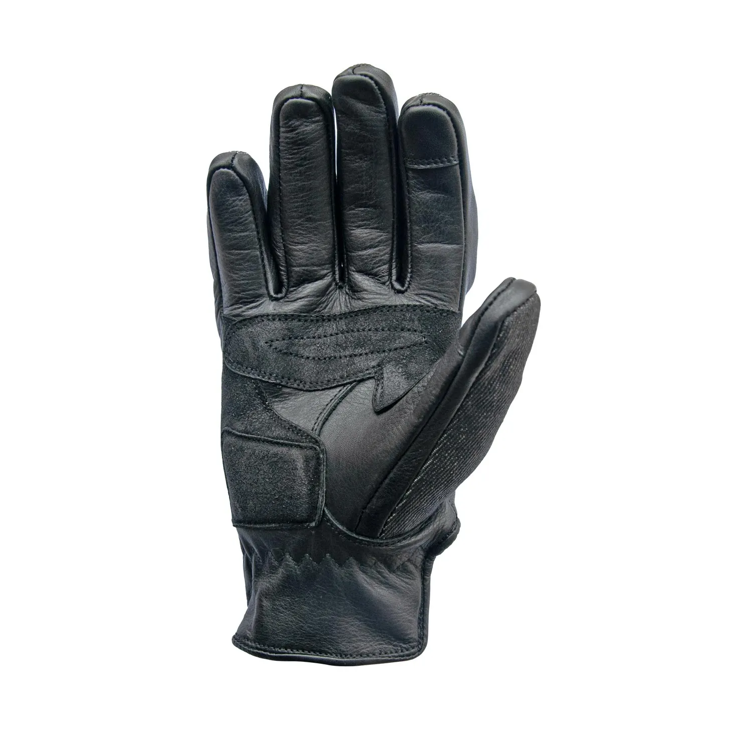 AGE OF GLORY- Gloves Black leather and Denim - Imagen 4