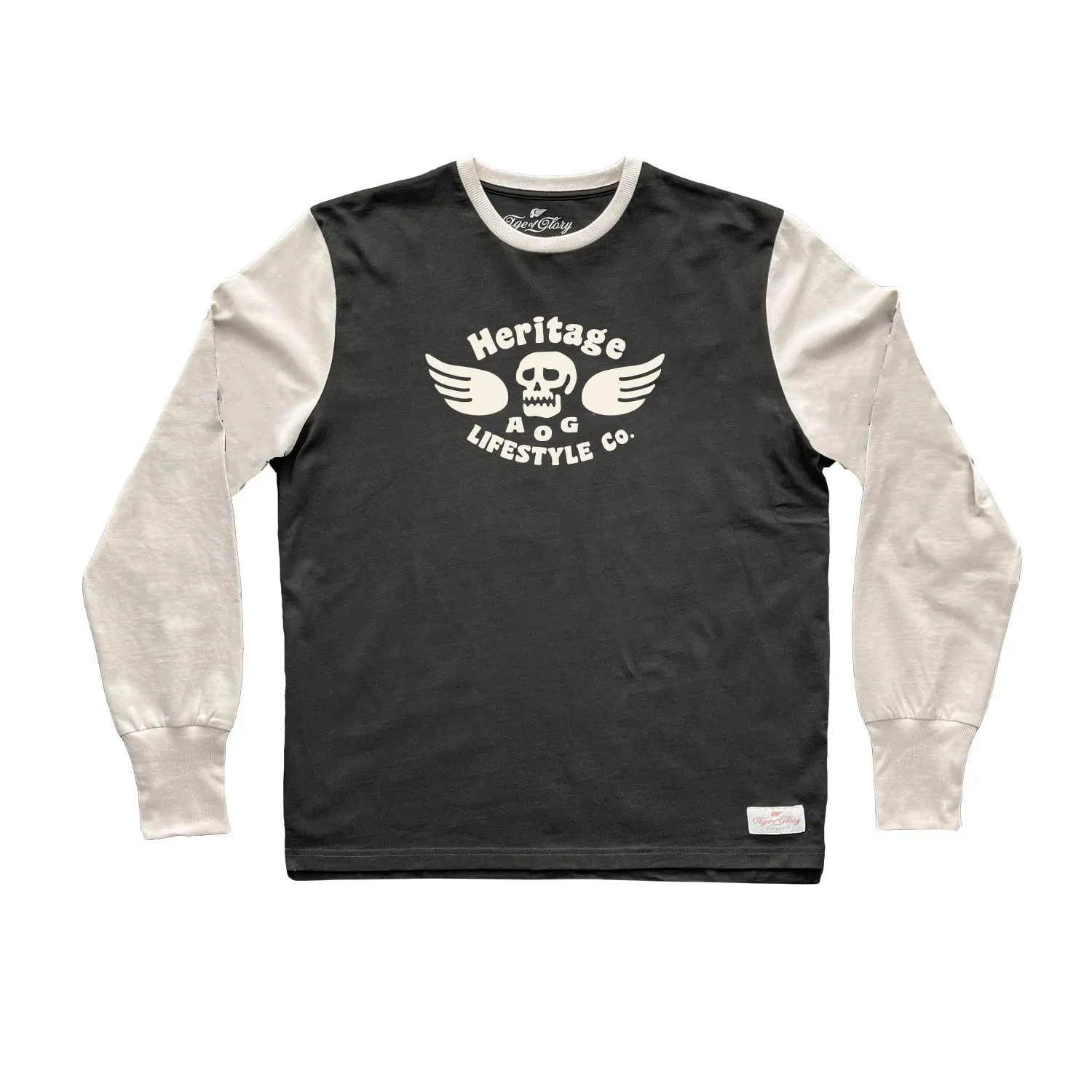 AGE OF GLORY - Genuine LS Tee Washed Black / Off-white