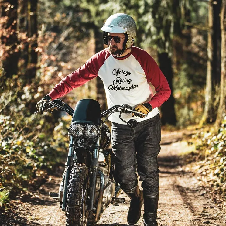 AGE OF GLORY - Heritage LS Tee Ecru Burgundy - Imagen 4