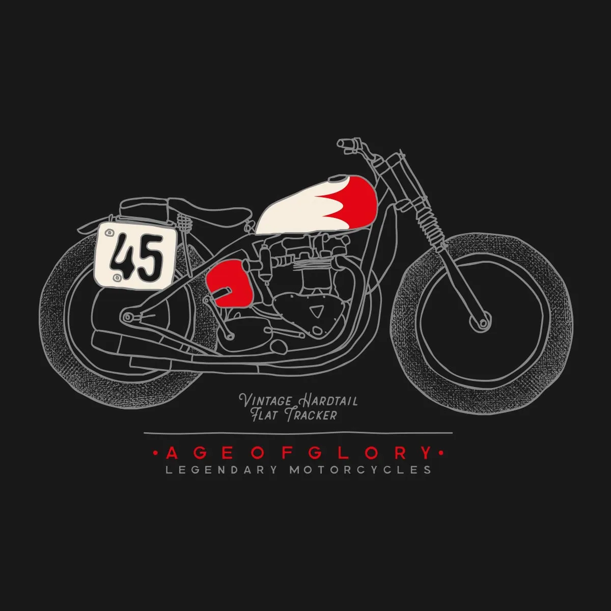 AGE OF GLORY - Legendary – Hardtail Tracker Tee Washed black - Imagen 3