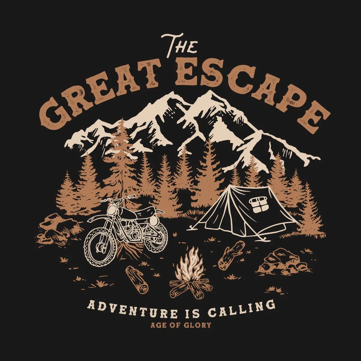 AGE OF GLORY - Great Escape Tee Washed Black - Imagen 3