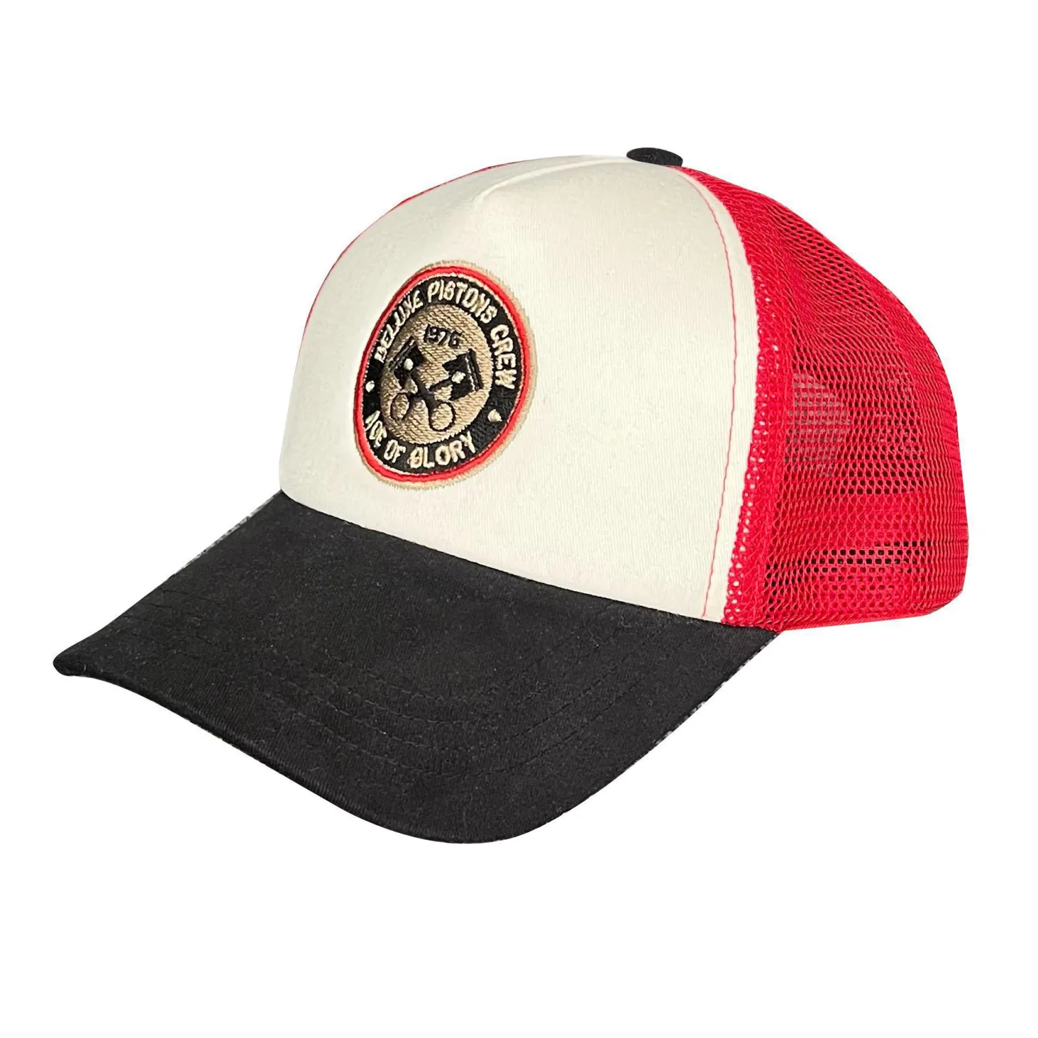 AGE OF GLORY - Deluxe Pistons Trucker Cap Black Off-White Red