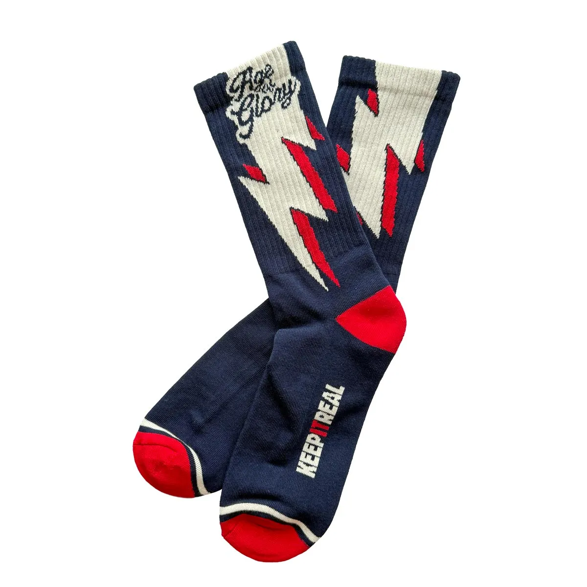 AGE OF GLORY - Bolts Socks Navy / Off-white / Red