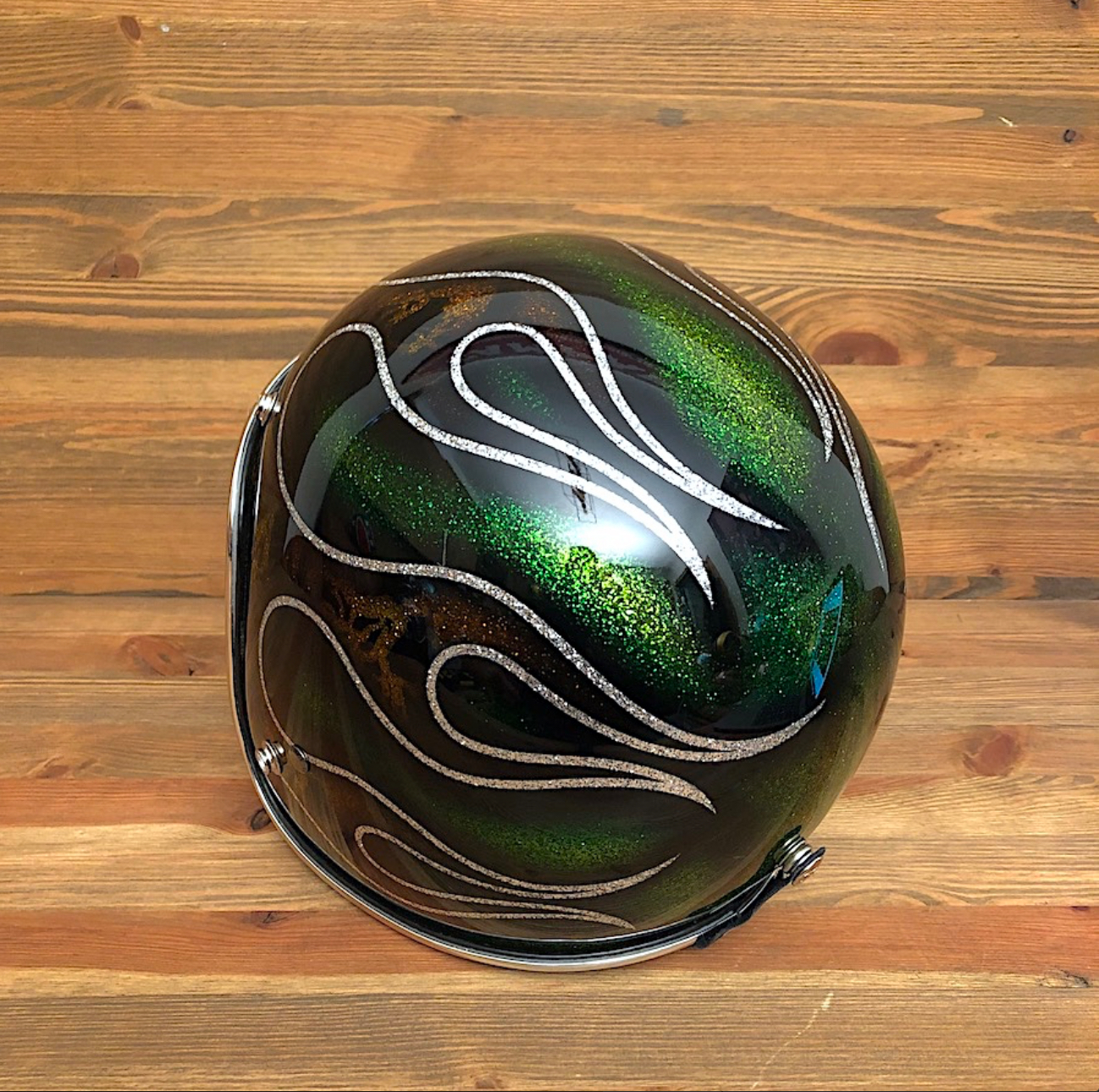 70’S HELMETS - Skulls & Flames Acid Green - Imagen 3