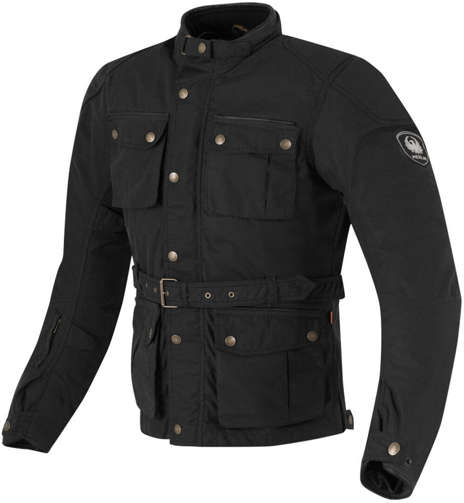 Merlin Kurkbury Motorcycle Waxed Jacket Black