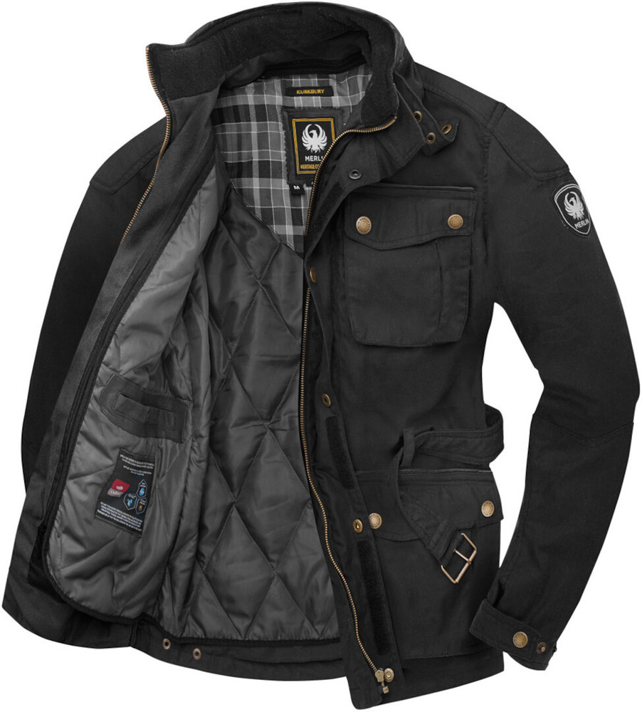 Merlin Kurkbury Motorcycle Waxed Jacket Black - Imagen 4