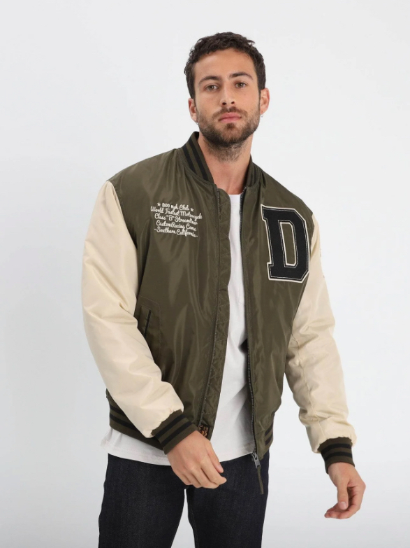 DAYTONA 73 - BLOOMFIELD NYLON - BOMBER UNIVERSITAIRE GREEN - Imagen 3