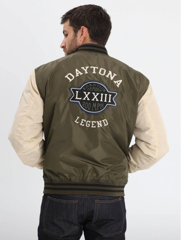 DAYTONA 73 - BLOOMFIELD NYLON - BOMBER UNIVERSITAIRE GREEN - Imagen 4