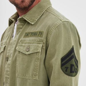 DAYTONA 73 - MELHART - CHEMISE MILITAIRE HOMME SAGE STONE