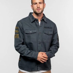 DAYTONA 73 - MELHART - CHEMISE MILITAIRE HOMME CHARCOAL