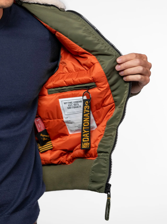 HANFORD - VESTE AVIATEUR EN NYLON KHAKI GREEN - Imagen 5
