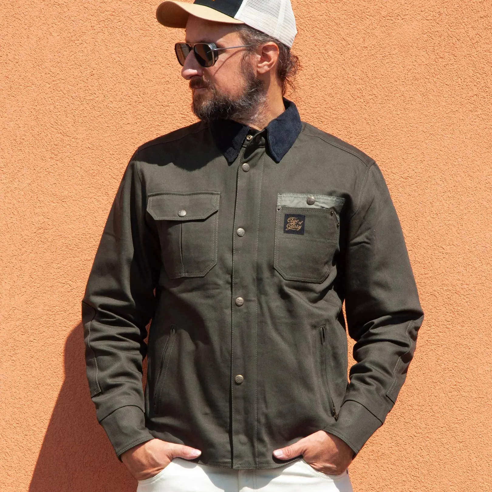 AGE OF GLOY - Runaway Riding Shirt Dark Olive - Imagen 2