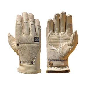 Crafter Leather Gloves CE Aged White –Vintage Motorcycle Gloves