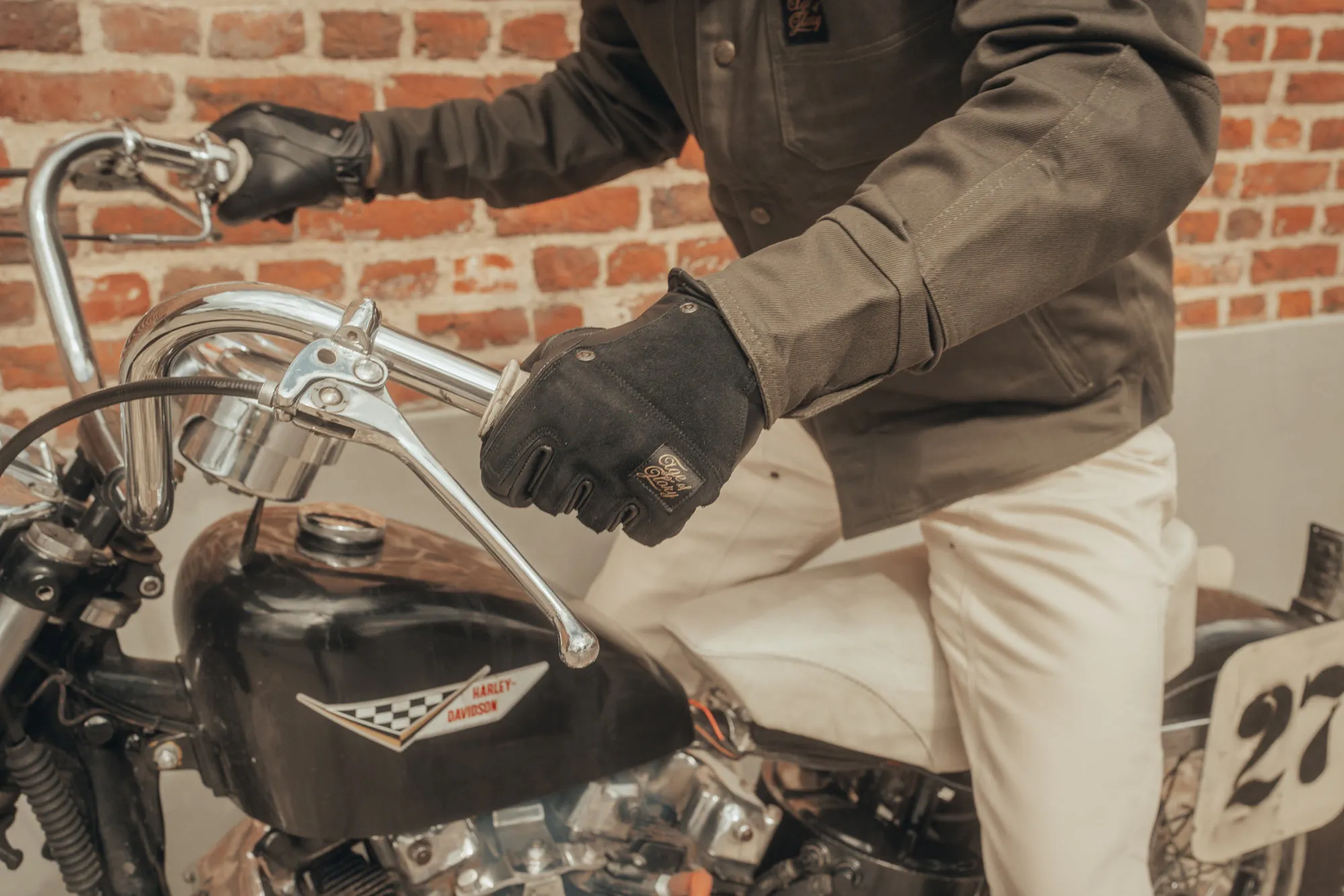 Crafter Leather Gloves CE Black –Vintage Motorcycle Gloves - Imagen 5